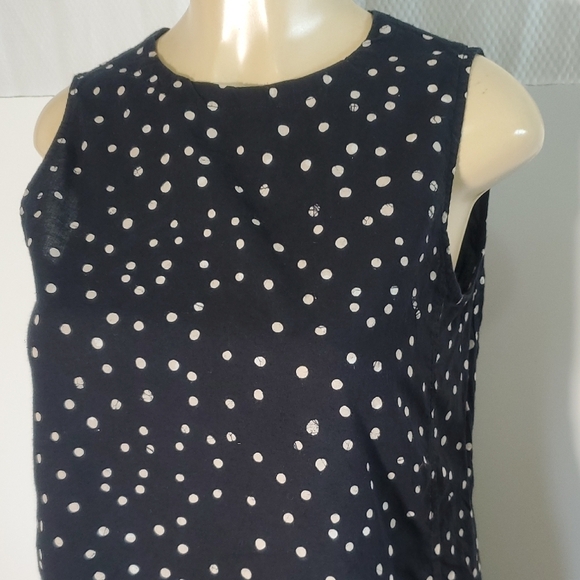 Eileen Fisher 100% Organic Cotton Dot Print Dress Black and White Size M - Picture 3 of 12